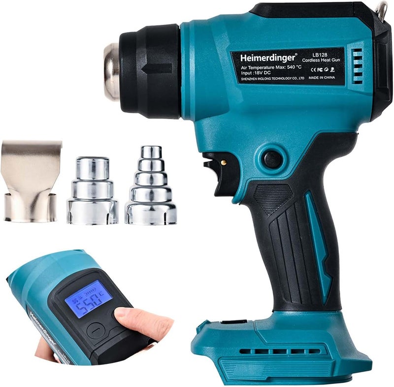 Heimerdinger Cordless Heat Gun Compatible with Makita 18V Battery, Max 1202°F Heavy Duty Hot Air Gun with Overload Protection,Fast Heating for Crafting, Shrink Tubing,Vinyl Wrap - Image 1